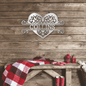 Fancy Heart Monogram Customized Metal Wall Art