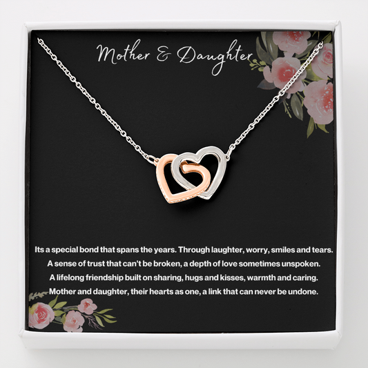 Mother & Daughter, An Everlasting Bond - Interlocking Hearts Necklace