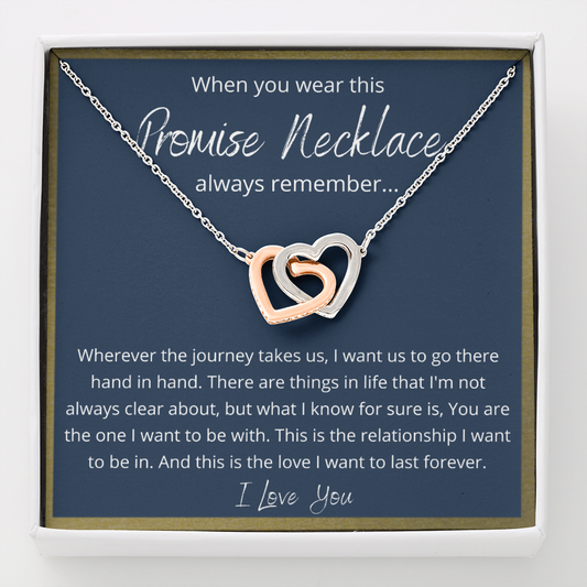 Promise Necklace, I Love You - Interlocking Hearts