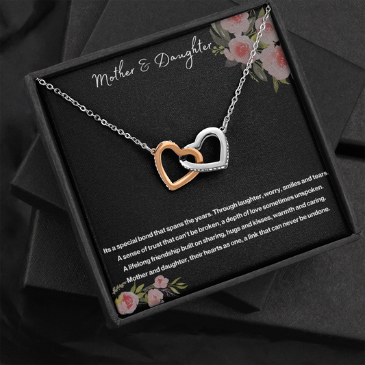 Mother & Daughter, An Everlasting Bond - Interlocking Hearts Necklace