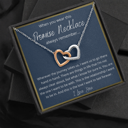 Promise Necklace, I Love You - Interlocking Hearts