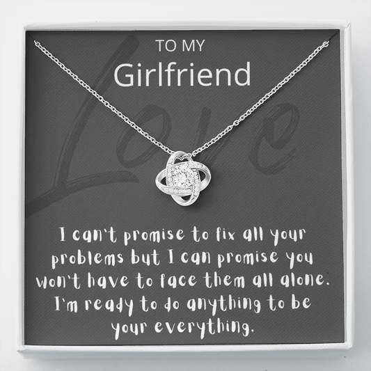 To My Girlfriend, You Won't Face It Alone - Love Knot Necklace