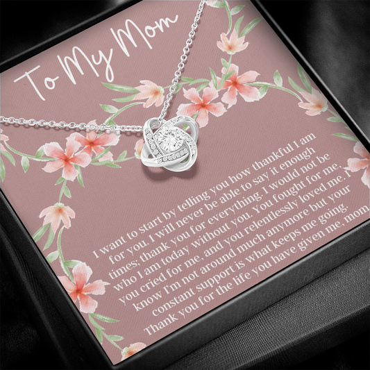 To My Mom, Thank You For Everything - Love Knot Necklace