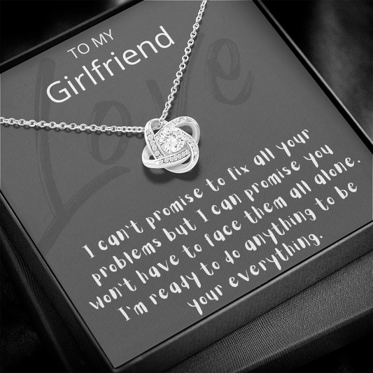 To My Girlfriend, You Won't Face It Alone - Love Knot Necklace